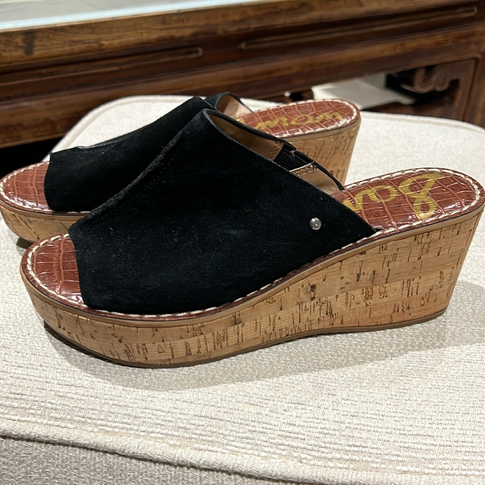 Sam Edelmanan suede platform slide 7 1/2